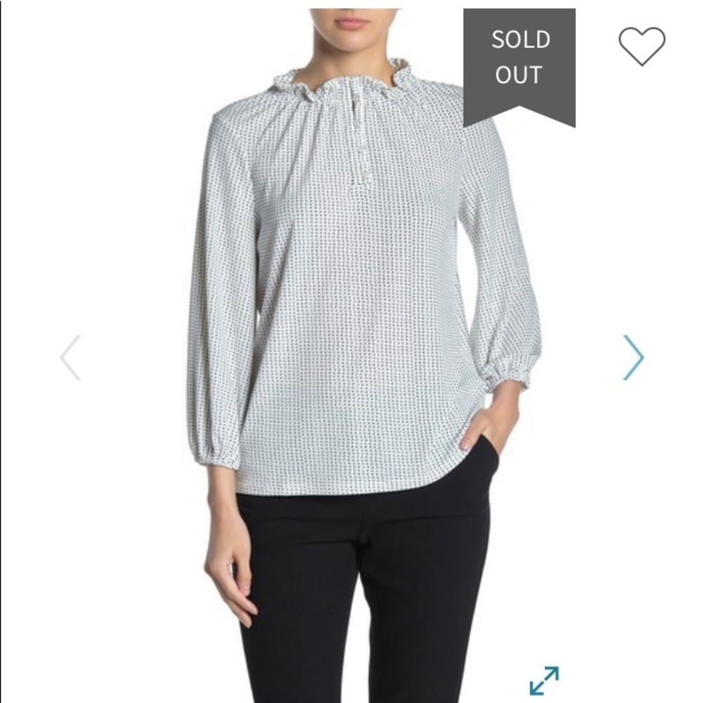 Price is firm New Adrianna Papell Moss Print Crepe Blouse Size Large